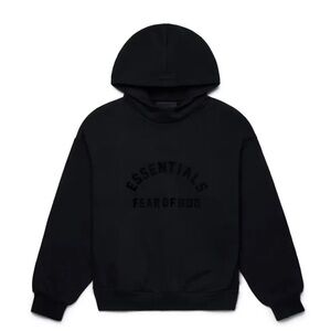 Essentials Fear of God Jet Black Arch Logo Hoodie SS23 | XXS–XXL